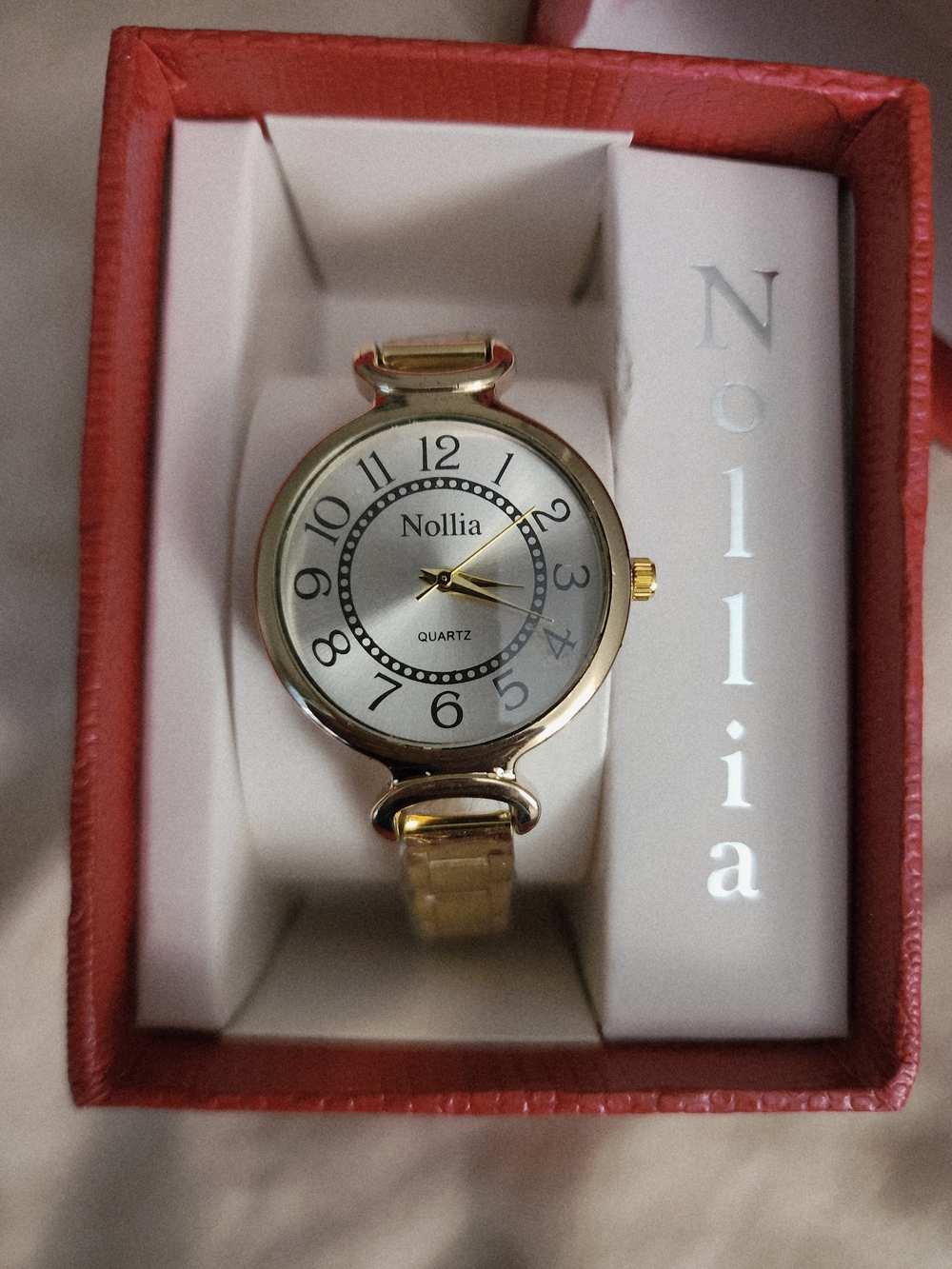Nollia Women's Gold-Tone Round Dial Quartz Watch